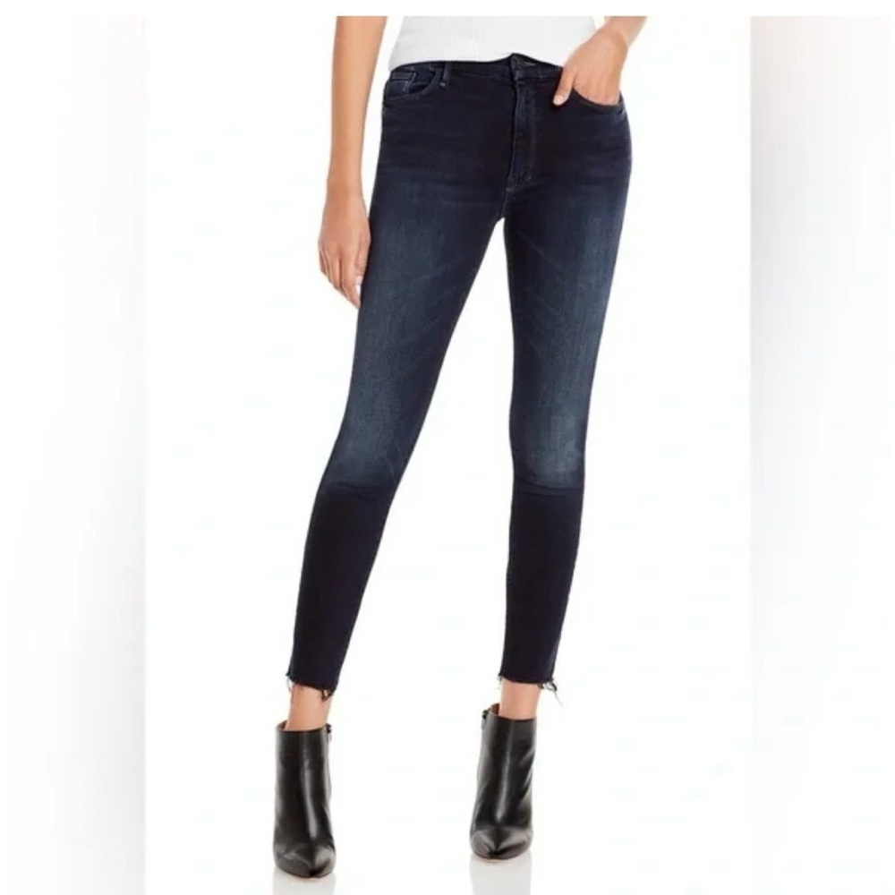 mother denim high waisted looker ankle fray in last call